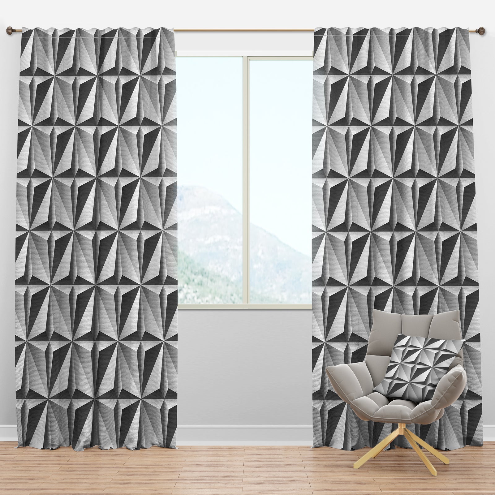 Engraved Pattern - Modern & Contemporary Curtain Panels