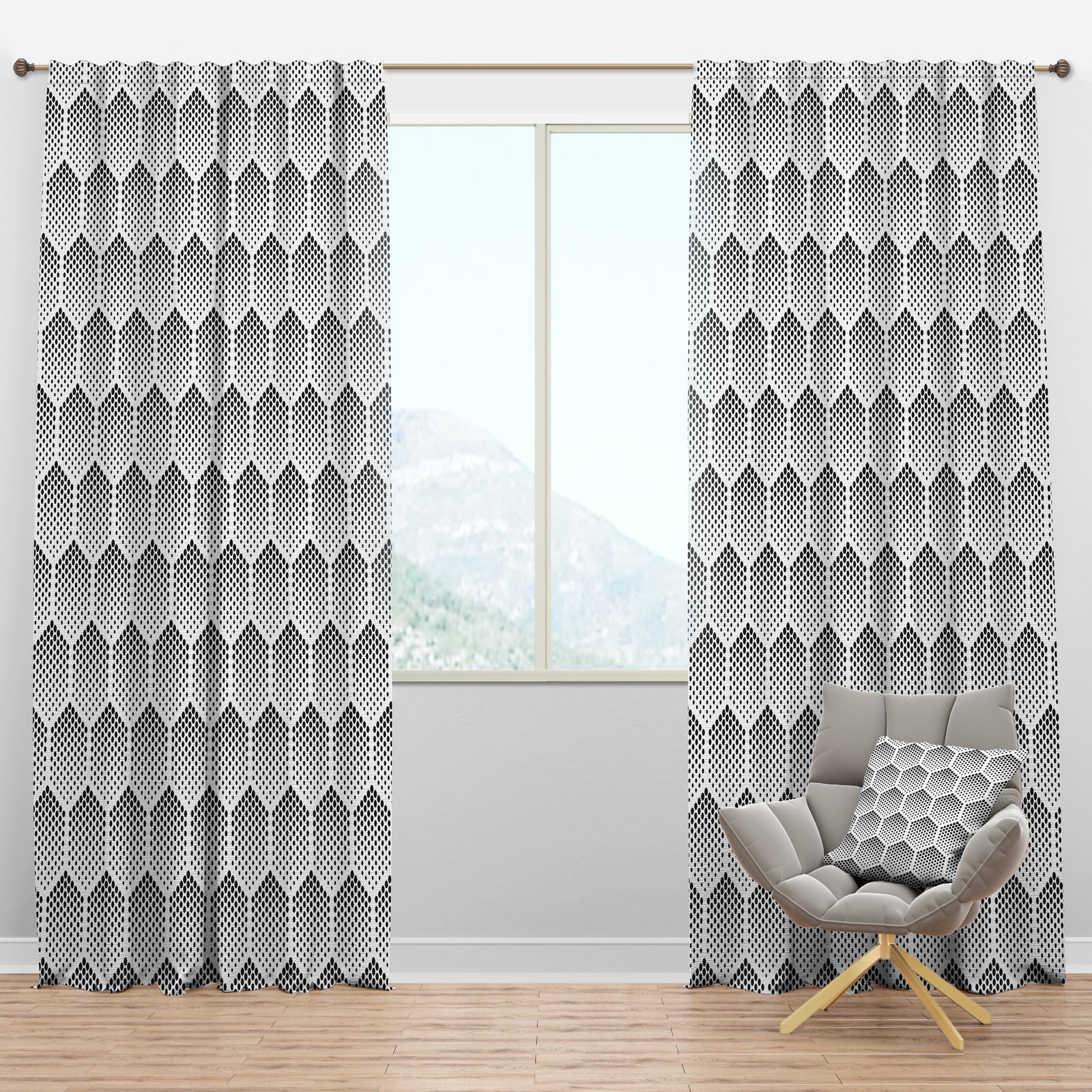 Halftone Pattern - Modern Curtain Panels