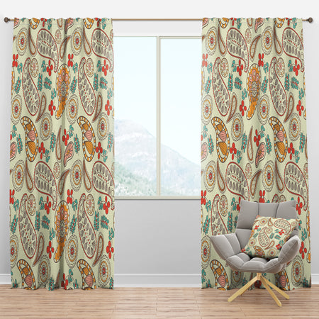 Paisley Pattern - Traditional Curtain Panels