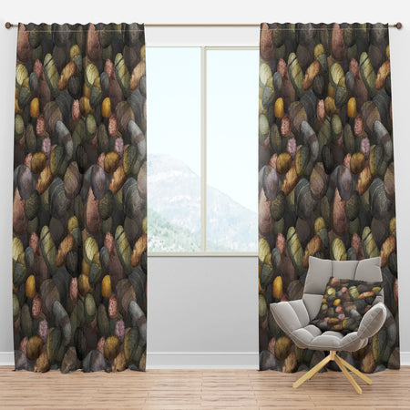 Sea & Shore Stones - Nautical & Coastal Curtain Panels