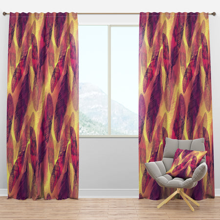 Feathers Boho Pattern - Southwestern Curtain Panels