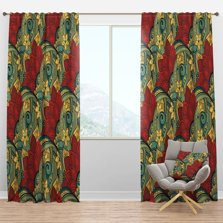 Colorful Floral Pattern - Bohemian & Eclectic Curtain Panels