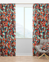 Abstract Leaves Pattern - Bohemian & Eclectic Curtain Panels