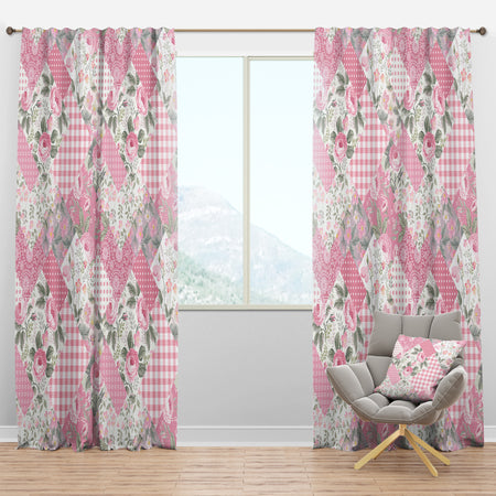 Decorative Patchwork Floral Pattern - Modern Curtain Panels