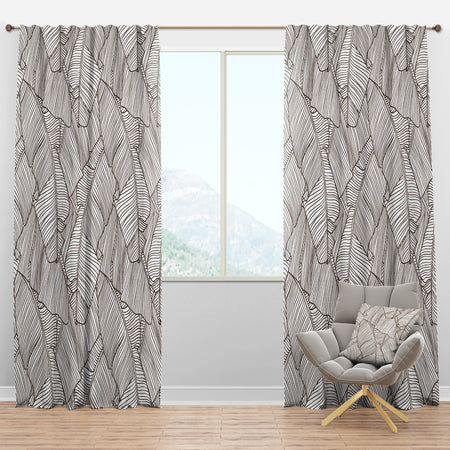 Leaves of Palm Tree - Tropical Curtain Panels
