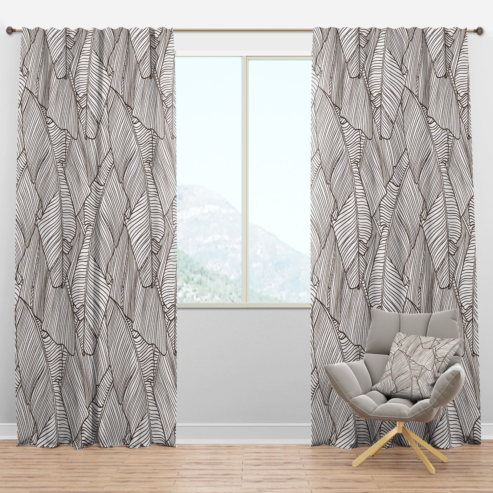 Leaves of Palm Tree - Tropical Curtain Panels