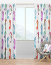 Pattern with Multicolored Seahorses - Nautical & Coastal Curtain Panels