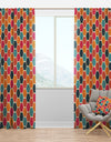 Retro Geometric Pattern - Modern Curtain Panels