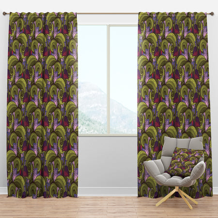 Floral Pattern, Paisley Garden Style - Bohemian & Eclectic Curtain Panels