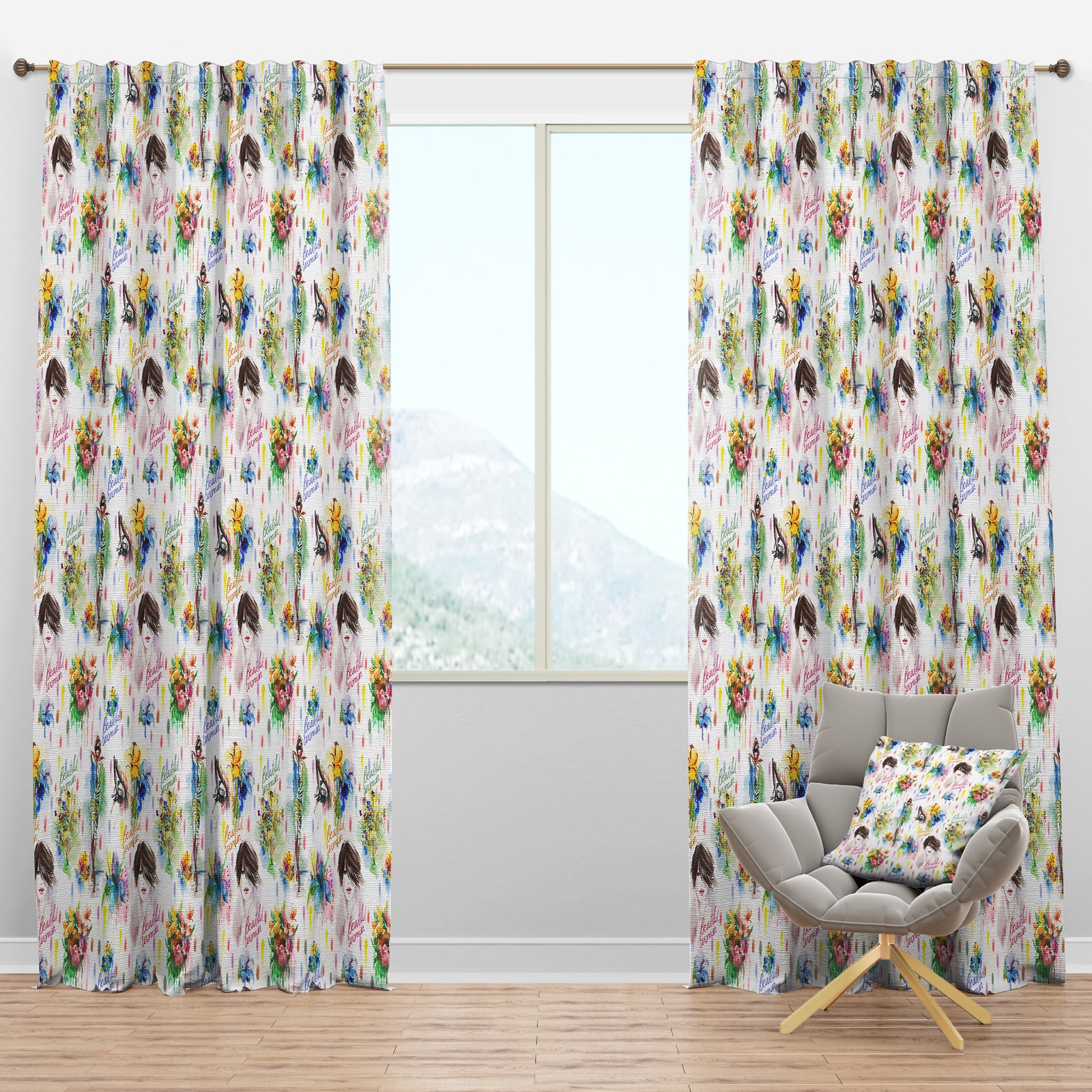 Beauty and Fashion Pattern - Modern Curtain Panels