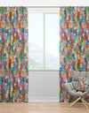 Funny Cat'S Heads Pattern - Modern Curtain Panels