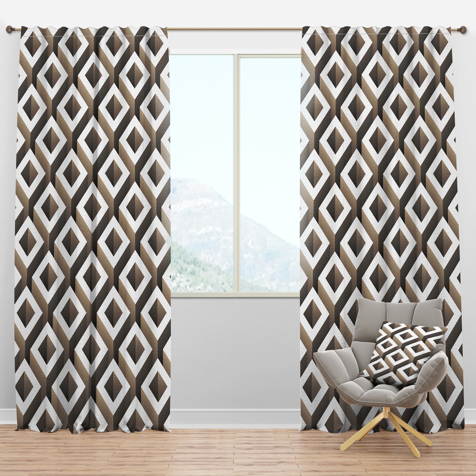 Boxes Illustration - Scandinavian Curtain Panels