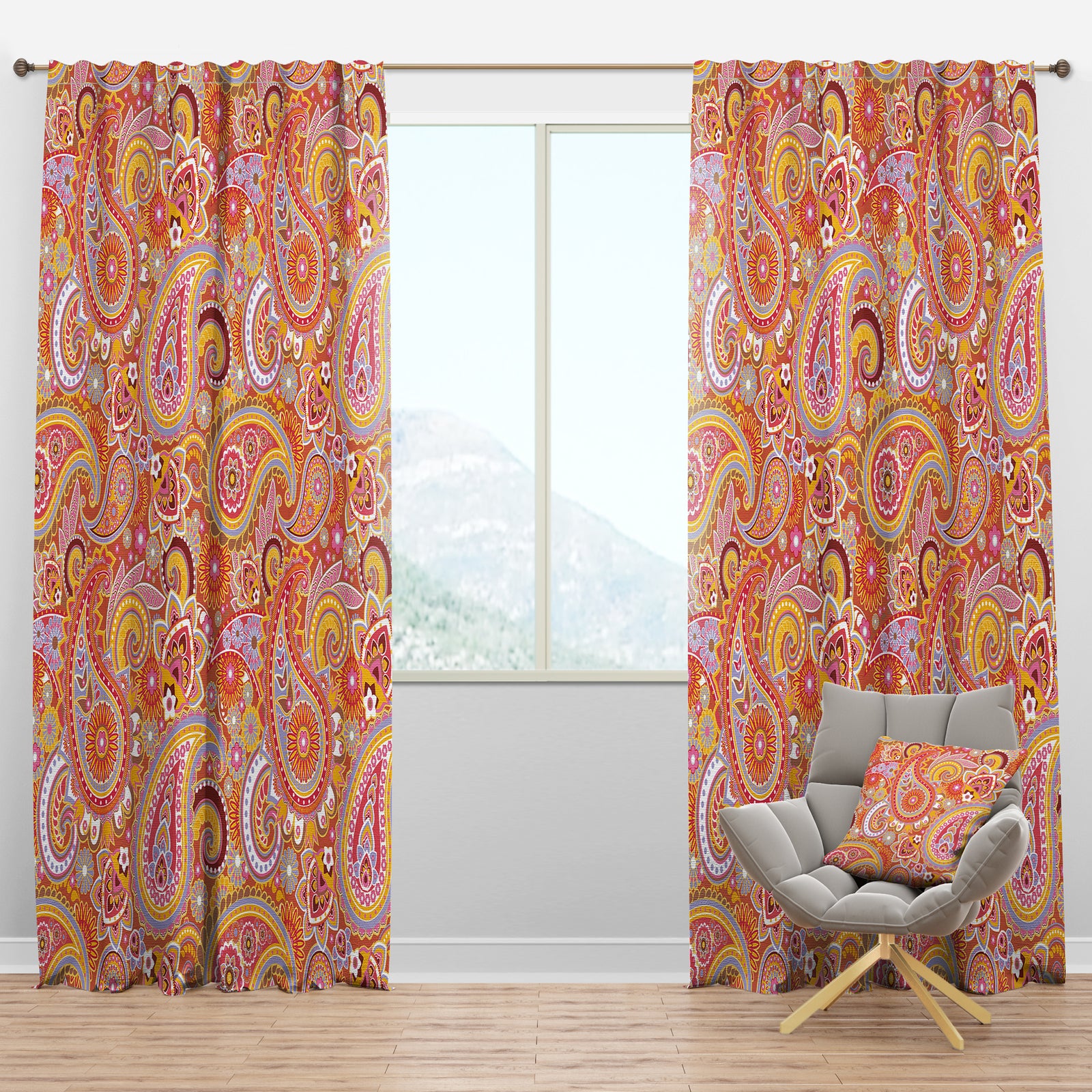 Pattern Based on Traditional Asian Elements - Modern & Contemporary Curtain Panels