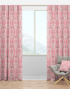 Cute Pink Tiled Pattern - Rustic Curtain Panels