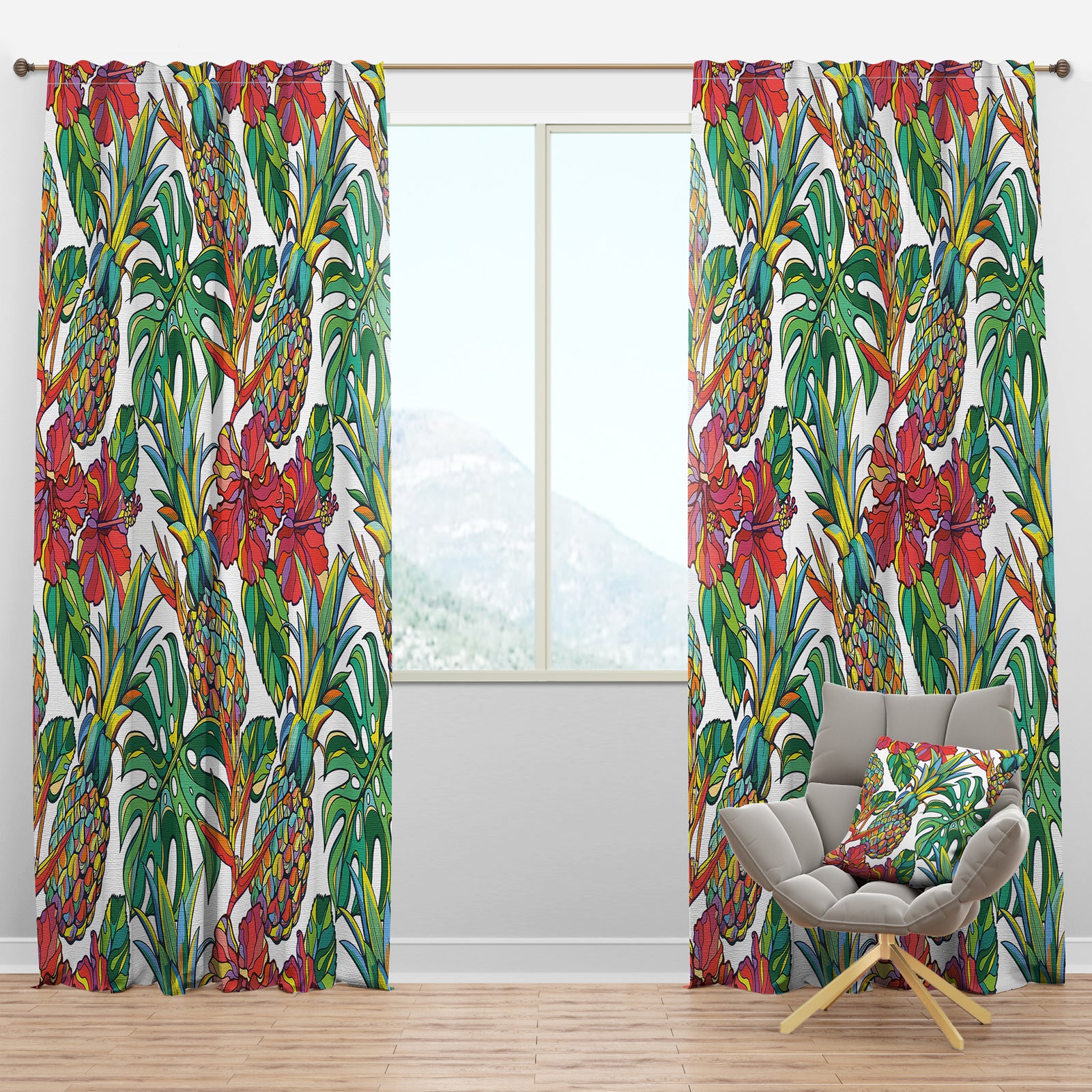 Colorful Tropical Pattern - Tropical Curtain Panels