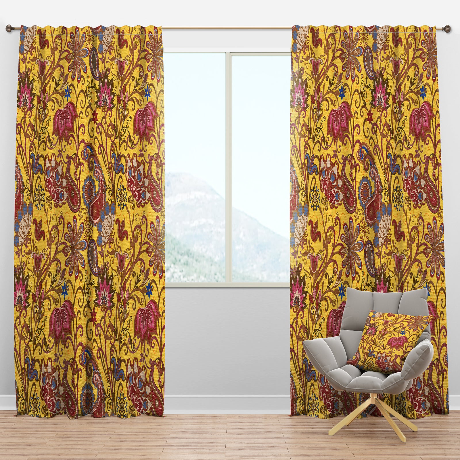 Pattern in Ethnic Traditional Style - Bohemian & Eclectic Curtain Panels