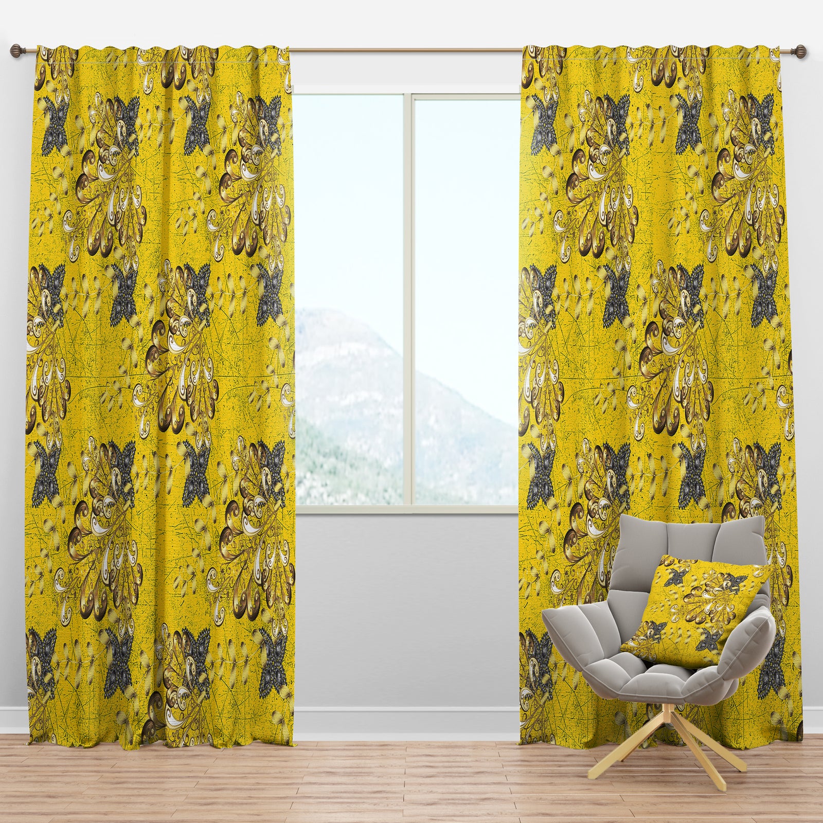 Abstract Illustration Texture - Modern & Contemporary Curtain Panels