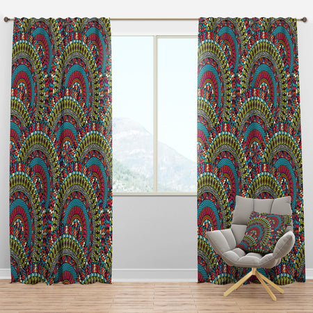 Colorful Ethnicity Round Ornament - Bohemian & Eclectic Curtain Panels