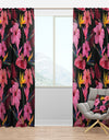 Pattern of Tropical Pink Flowers - Tropical Curtain Panels