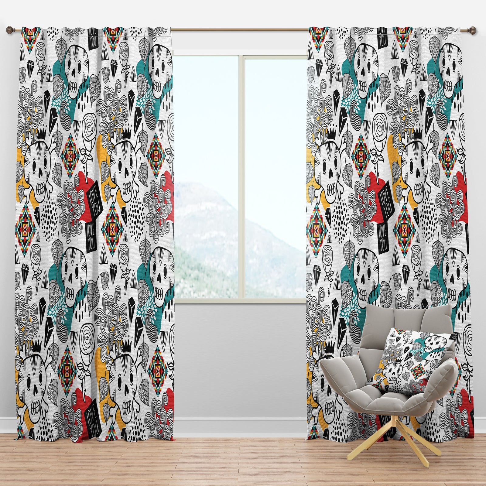 Whales Pattern - Modern Curtain Panels