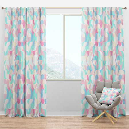 Pattern of Undulating Geometric Forms - Modern Curtain Panels