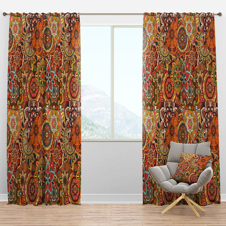 Pattern Tile with Mandalas - Bohemian & Eclectic Curtain Panels