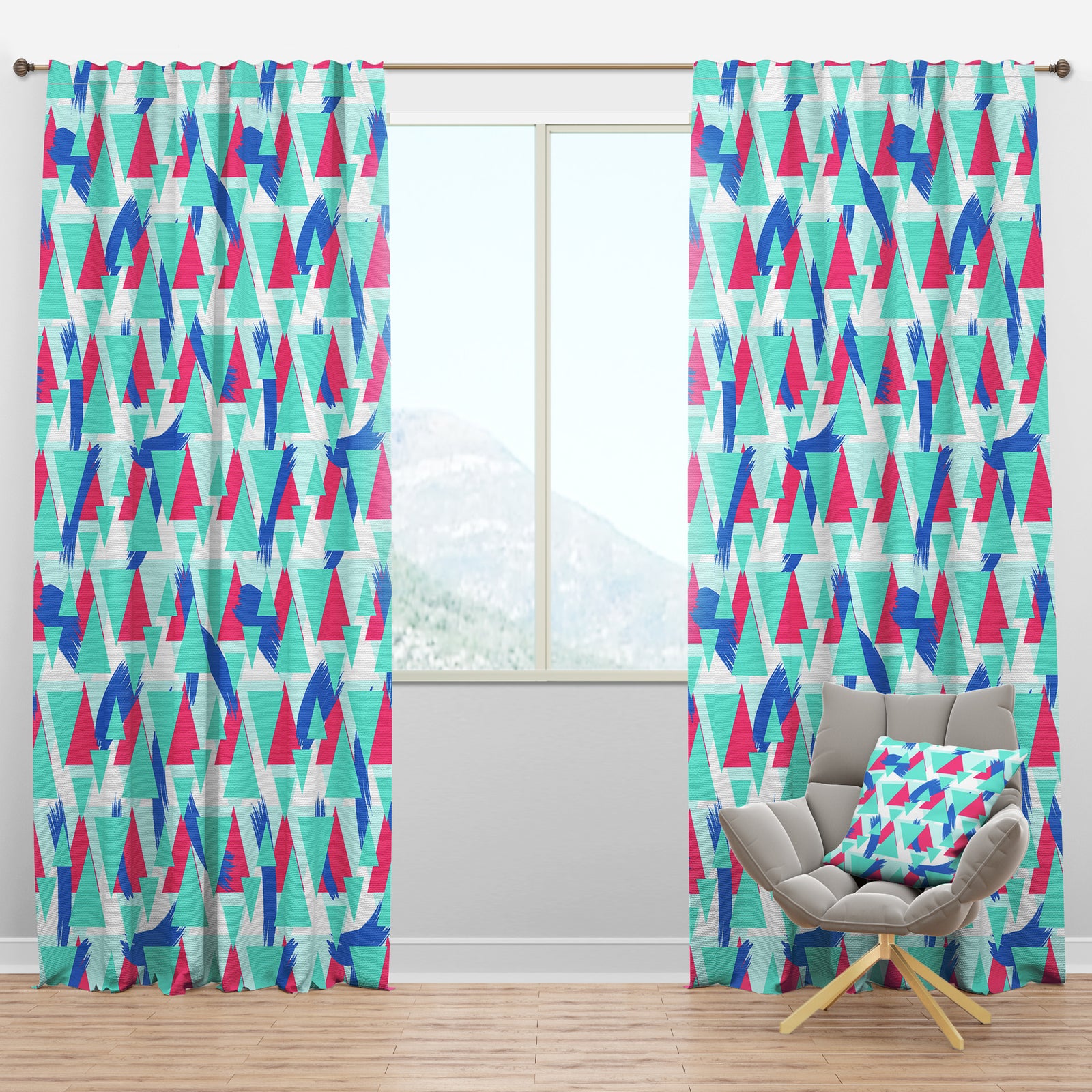 Geometric Pattern - Modern Curtain Panels