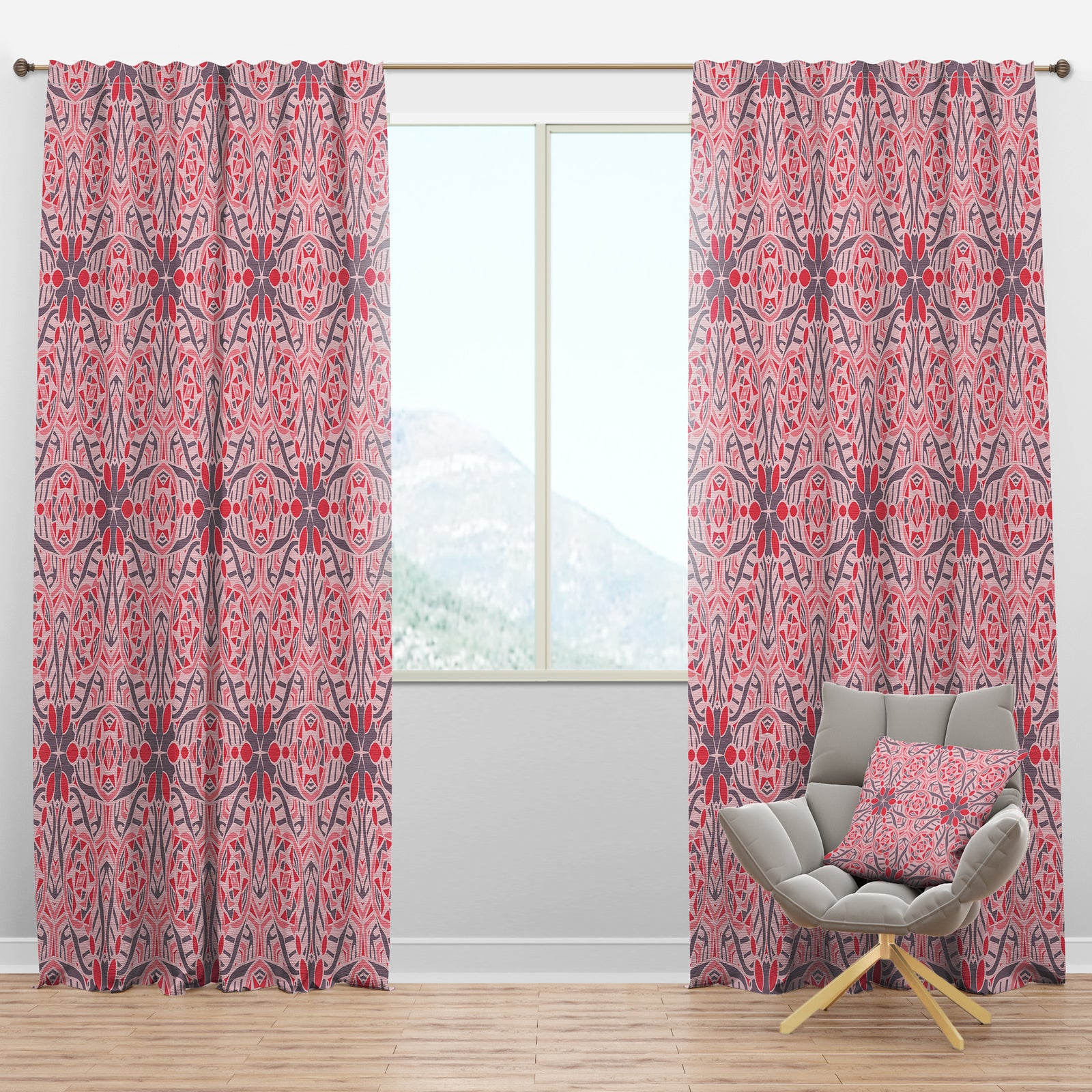 Cute Abstract Mosaics Pattern - Bohemian & Eclectic Curtain Panels