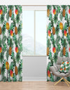 Pineapple, Mango, Starfruit, Carambola & Leaves - Tropical Curtain Panels