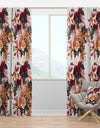 Floral Pattern with Roses and Lily - Modern & Contemporary Curtain Panels