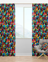 Geometric Pattern with Triangles & Squares - Modern Curtain Panels