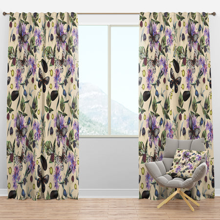 Butterflies and Flowers - Farmhouse Curtain Panels