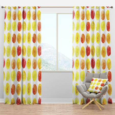 Pattern with Yellow Watercolor Spots - Modern & Contemporary Curtain Panels