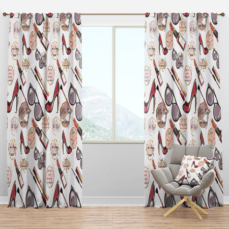 Fancy Happy Lady Makeup - Modern Curtain Panels