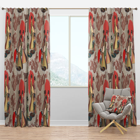 Japanese & Chinese Culture Pattern - Oriental Curtain Panels