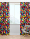 Abstract Geometric with Monsters - Modern Curtain Panels