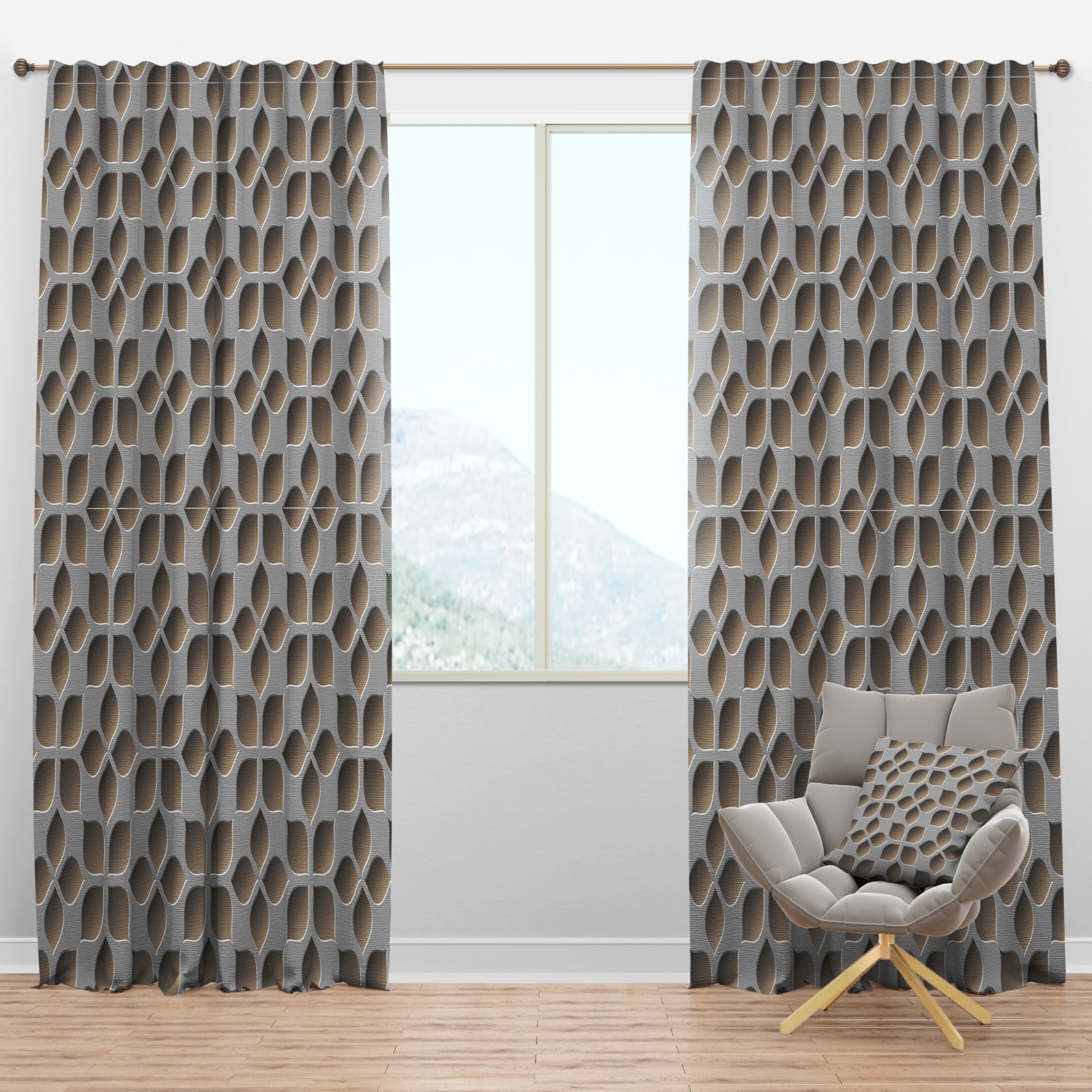 Abstract Pattern - Scandinavian Curtain Panels