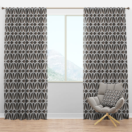 Grey Abstract Pattern - Scandinavian Curtain Panels