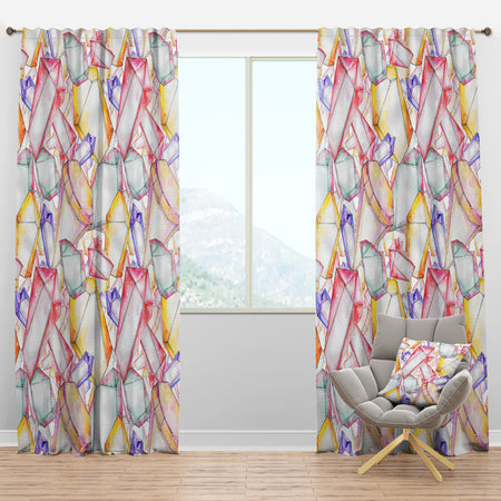 Colorful Diamond Rock Jewelry Mineral - Modern & Contemporary Curtain Panels