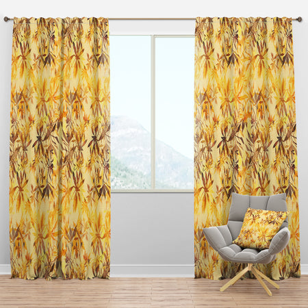 Imprints Abstract Herb Mix Pattern - Tropical Curtain Panels