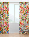 Retro Flower Pattern - Bohemian & Eclectic Curtain Panels