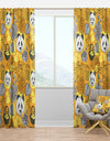 Cute Doodle Panda - Oriental Curtain Panels