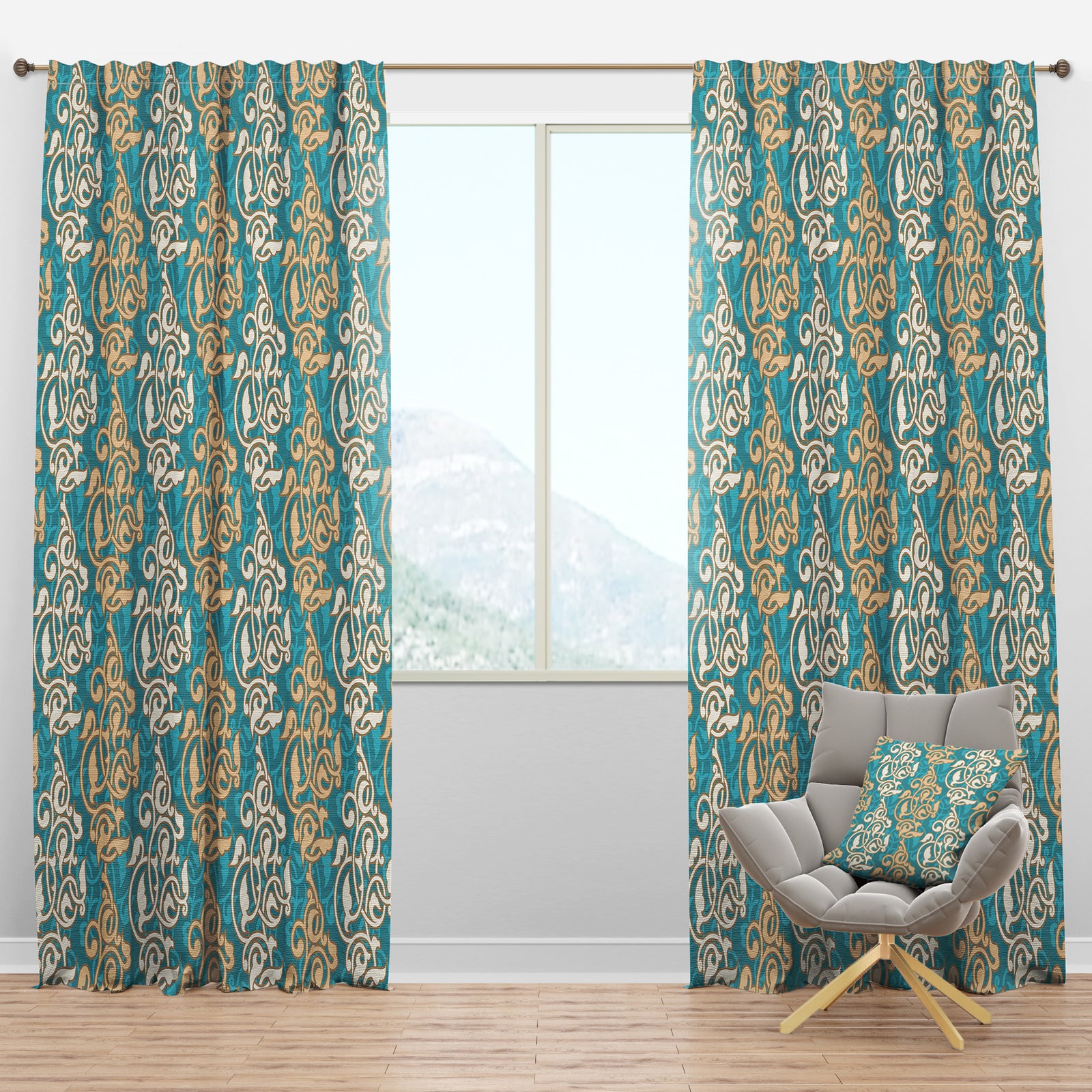 Arabesque Pattern - Oriental Curtain Panels