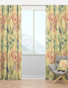 Spring Pattern with Butterflies on Flowers - Modern & Contemporary Curtain Panels