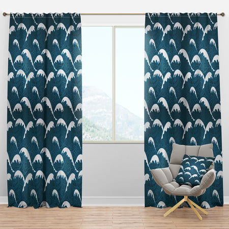 Waves Pattern - Nautical & Coastal Curtain Panels