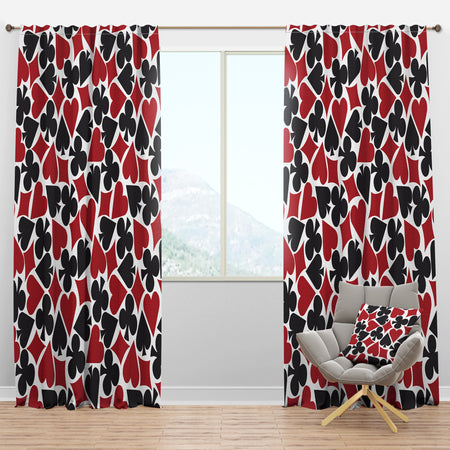 Card Suit Pattern - Modern & Contemporary Curtain Panels