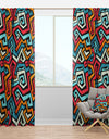 Bright Graffiti Pattern with Grunge Effect - Modern & Contemporary Curtain Panels