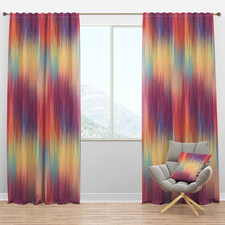 Grunge Stripes Pattern in Colors - Modern Curtain Panels