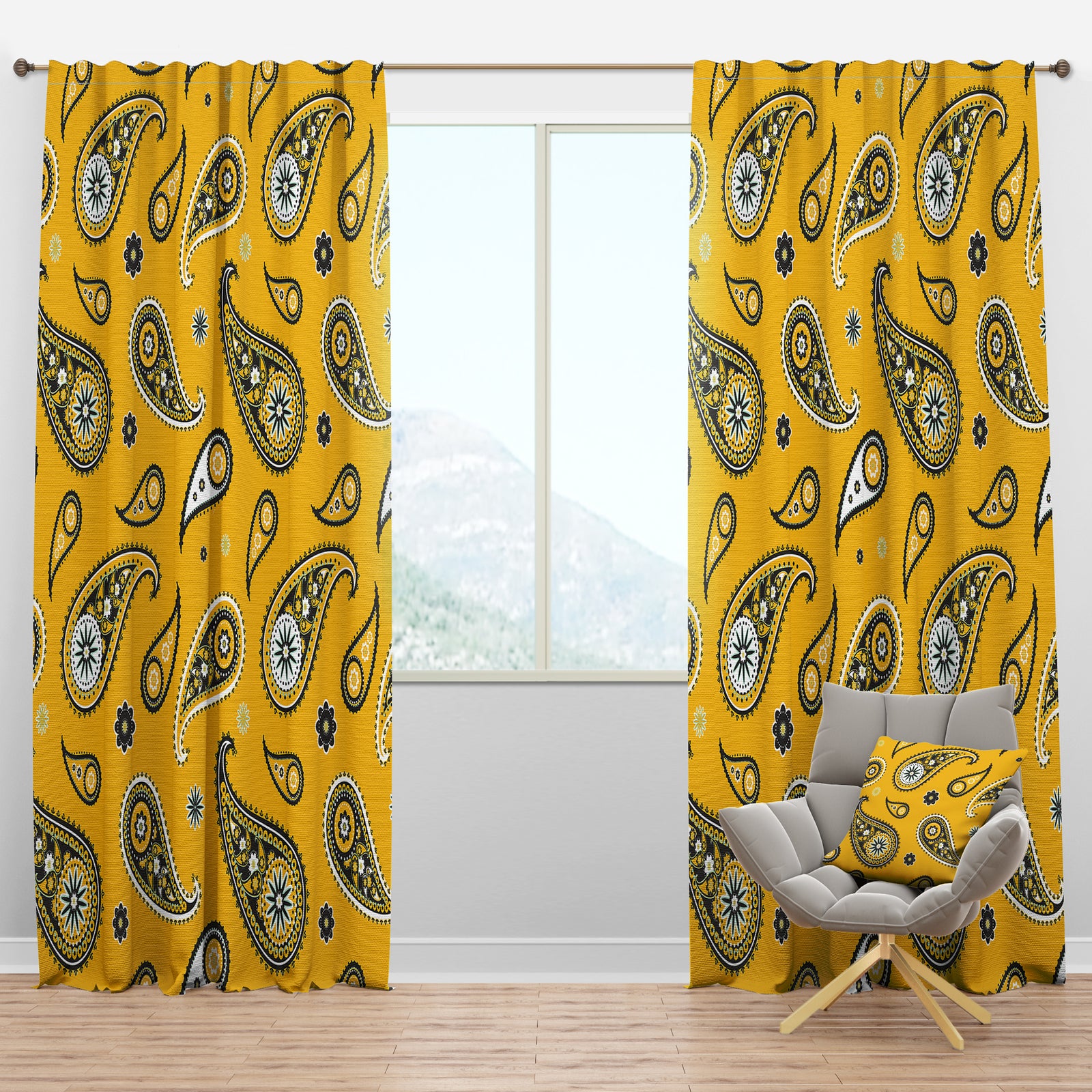 Pattern Asian Elements Paisley - Traditional Curtain Panels