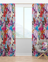 Pattern with Hearts, Skulls & Flowers - Bohemian & Eclectic Curtain Panels